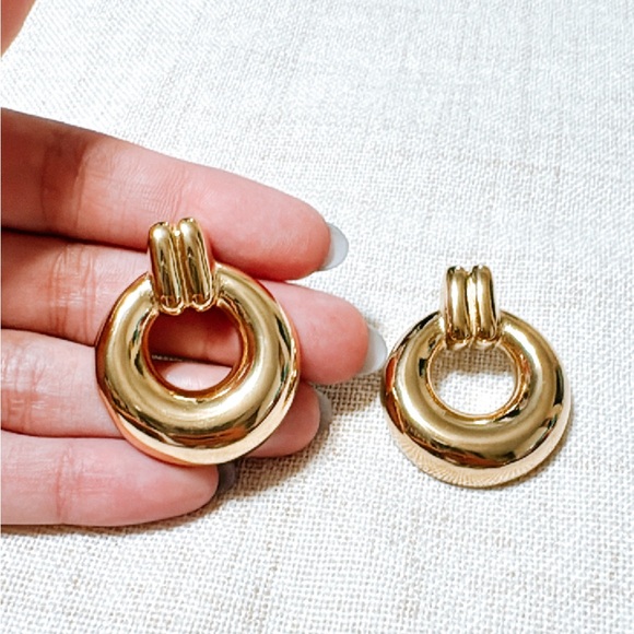 Gold hoop earrings N462 - Picture 5 of 5